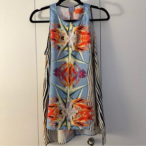 Clover Canyon Tropical color sleeveless tank top size large